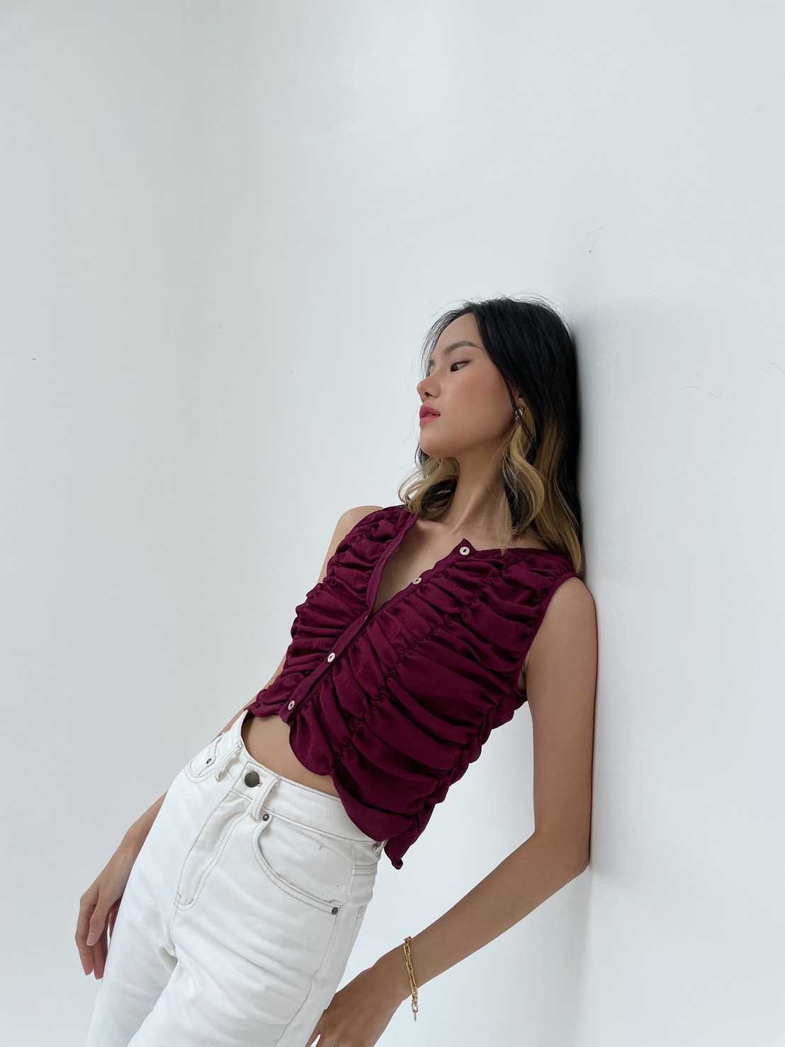 Exclusive piece! (HUSSA Styles) Ally Top -Maroon