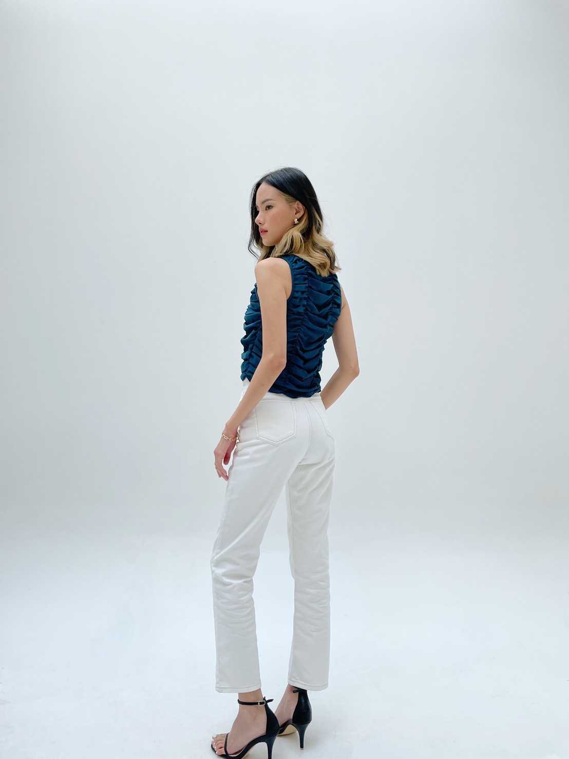 (HUSSA Styles) Dean Jeans -Cotton กางเกงยีนส์ขายาวเอวสูงทรงบอย
