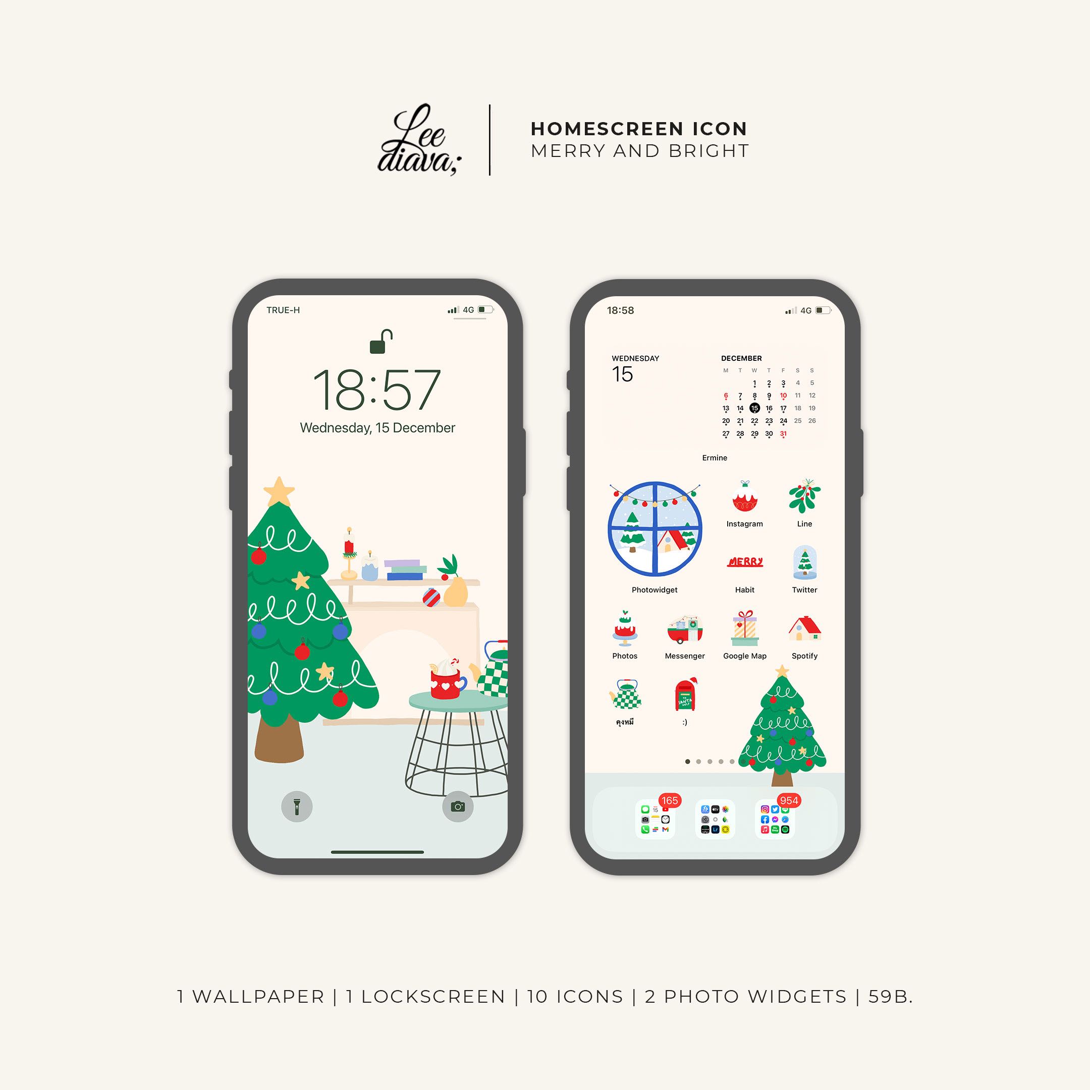 HOMESCREEN ICONS: MERRY AND BRIGHT