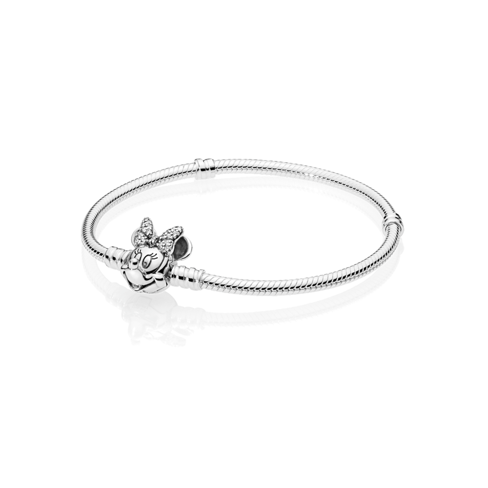 Disney Minnie silver bracelet with clear cubic zirconia