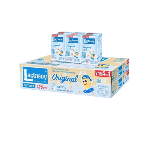 แลคตาซอย นมถั่วเหลืองUHT รสออริจินอล 125 มล. (ยกลัง 60 กล่อง) 18850267128721 (07)