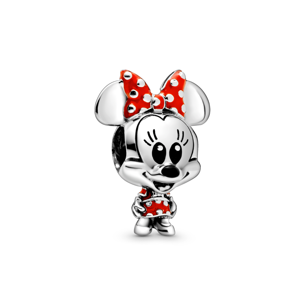 Disney Minnie sterling silver charm with red and black enamel