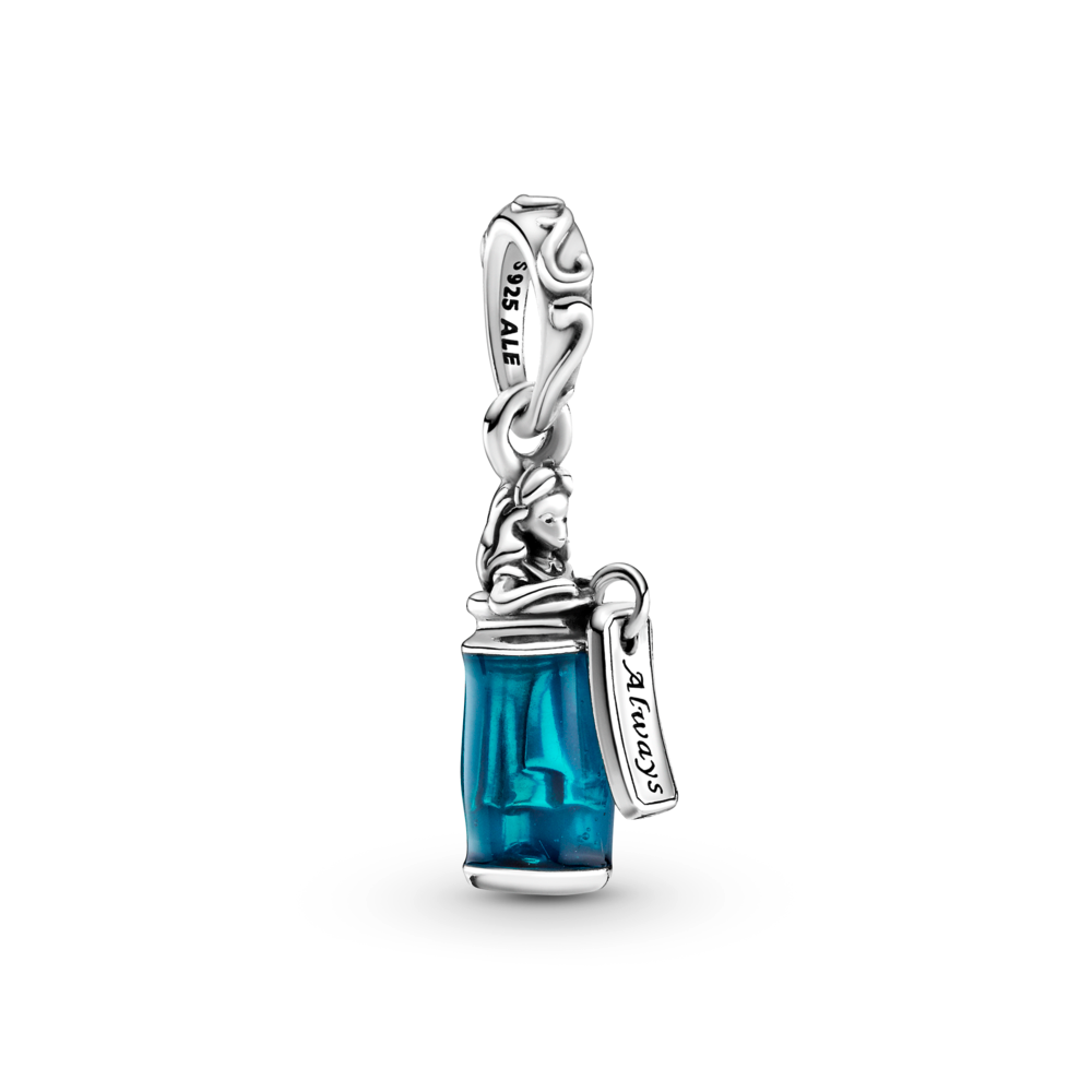 Disney Alice in Wonderland sterling silver dangle with transparent blue enamel