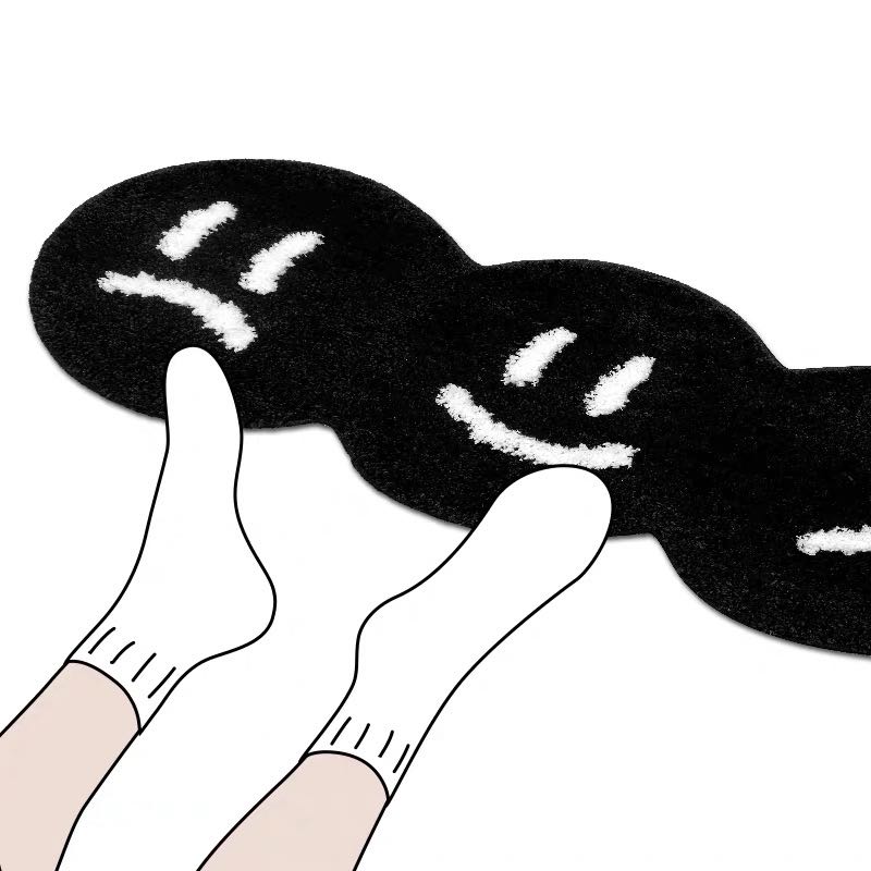 [preorder]☹︎☻︎☹︎Smile and Frown rug🤍🖤