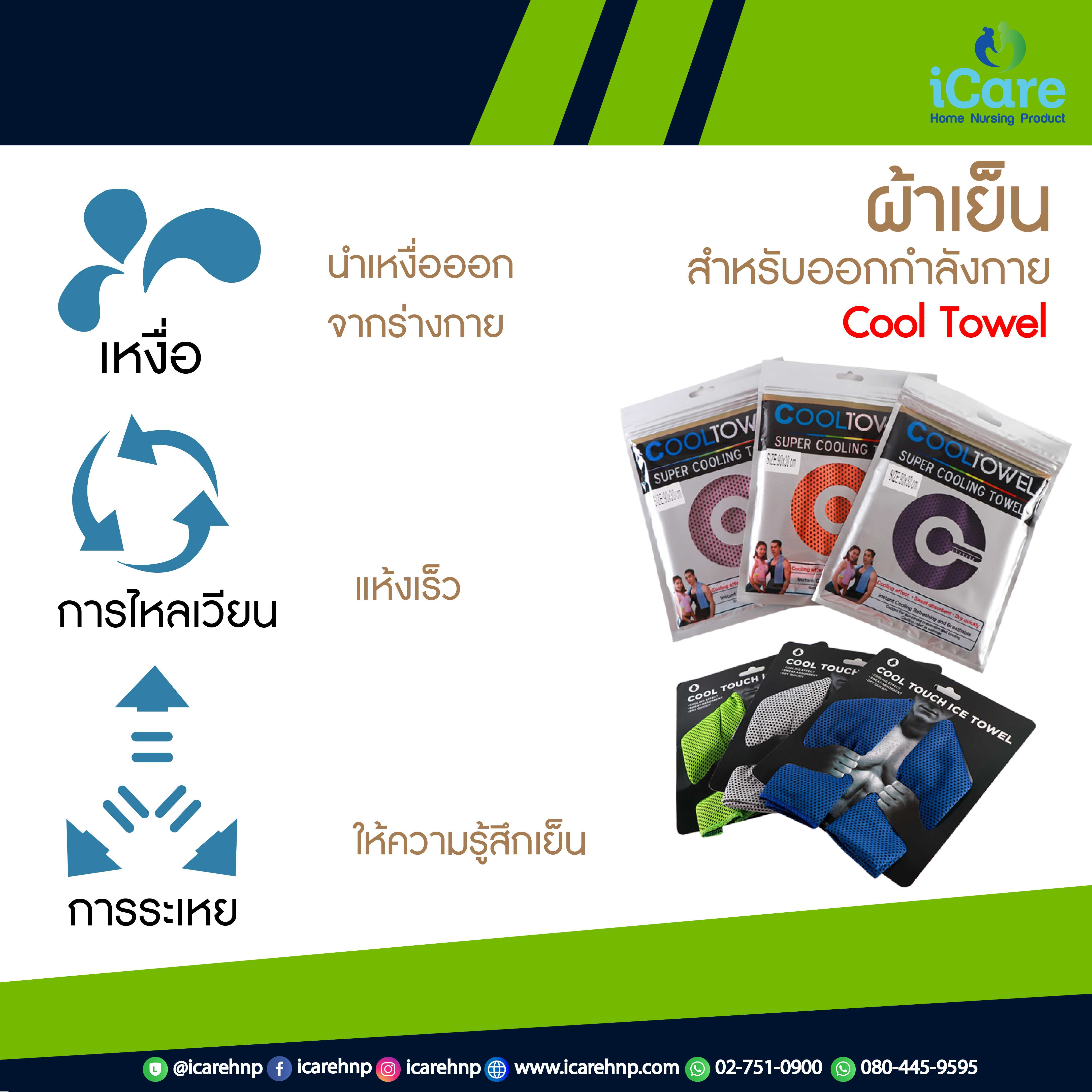 ลดแรง!!! ซื้อ 1 แถม 1 ในราคา 50 บาท ผ้าเย็นสำหรับออกกำลังกาย