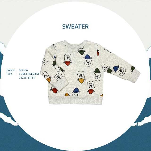 Falls Creek Kids Sweater สีครีม ลายหมี