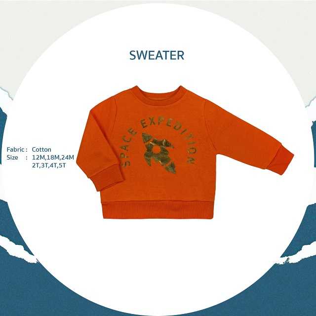 Falls Creek Kids Sweater สีส้ม ลายจรวด