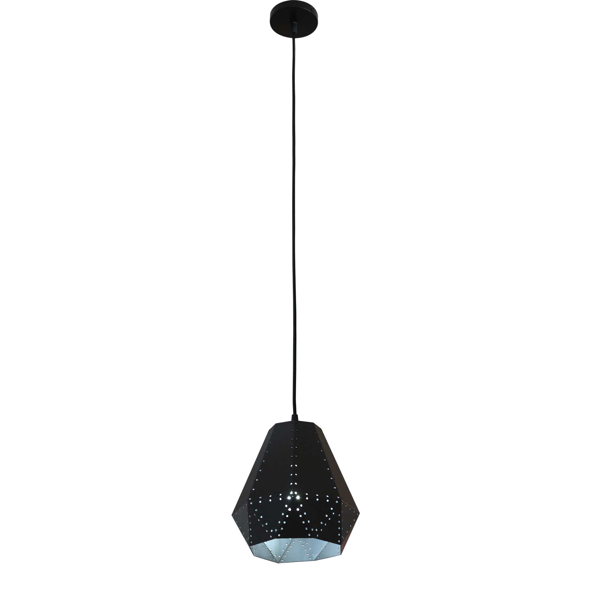 Lightmax  โคมไฟห้อย 1024/048 เหล็กดำทรงเพชร ลายฉลุ