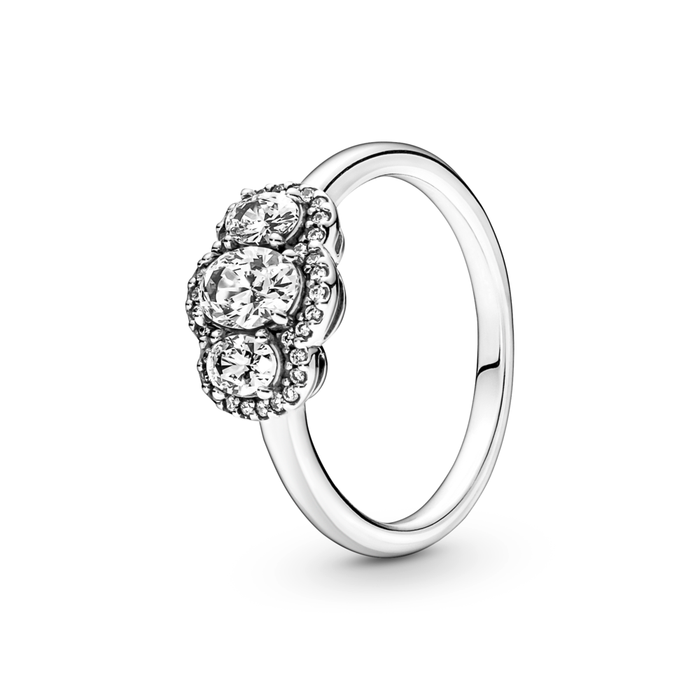 Sterling silver ring with clear cubic zirconia