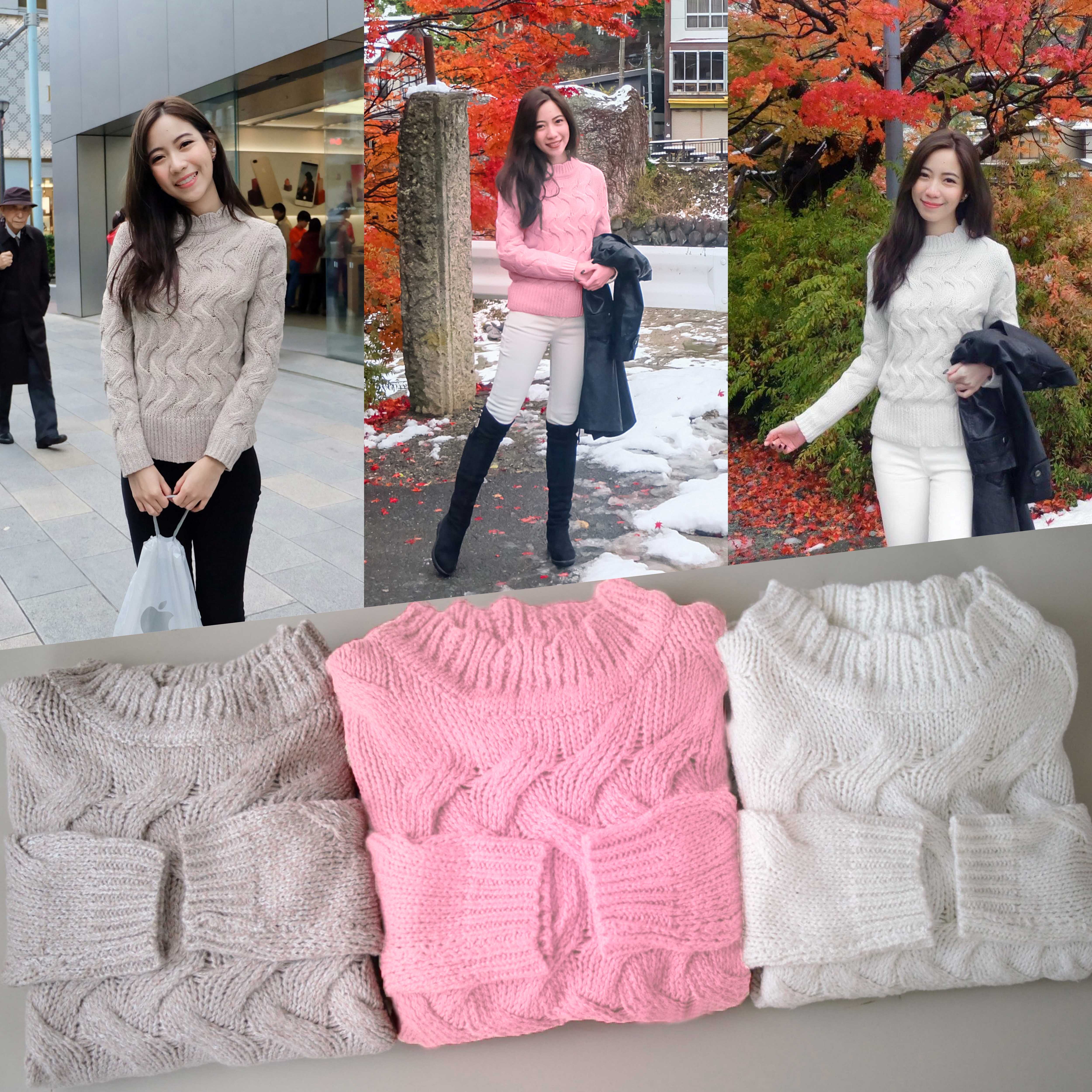 KozySnow T33 เสื้อไหมพรม เสื้อสเวตเตอร์ เสื้อสเวตเตอร์ผู้หญิง เสื้อสเวตเตอร์ทอลาย