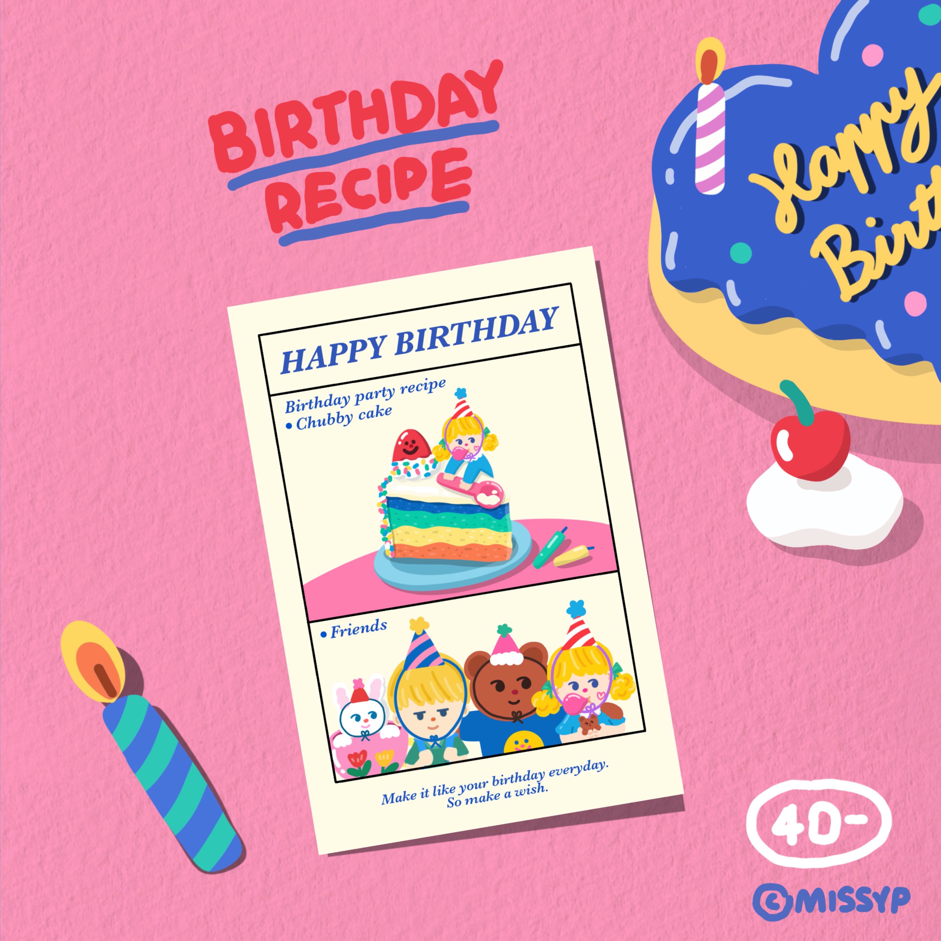 POSTCARD HBD RECIPE