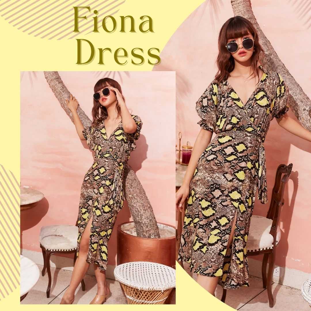 Fiona dress เดรสเเขนตุ๊กตาลายPython