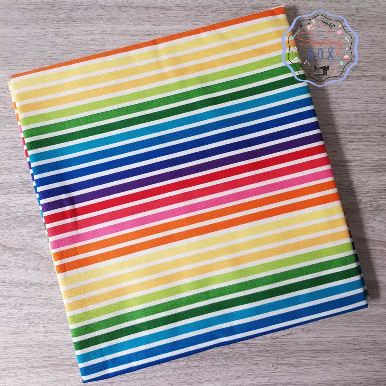 ผ้าคอตตอน 100%  สีรุ้ง ยาว 2 เมตร