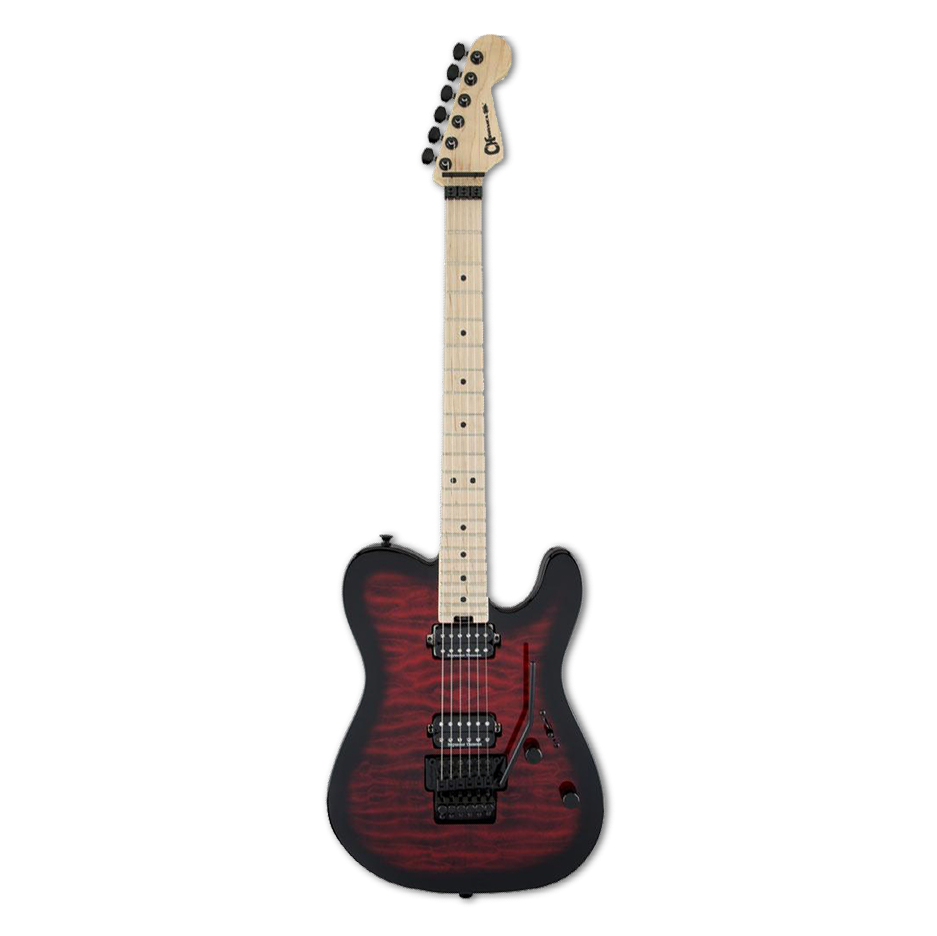 CHARVEL Pro-Mod San Dimas Style 2 HH FRMQM Transparent Red Burst