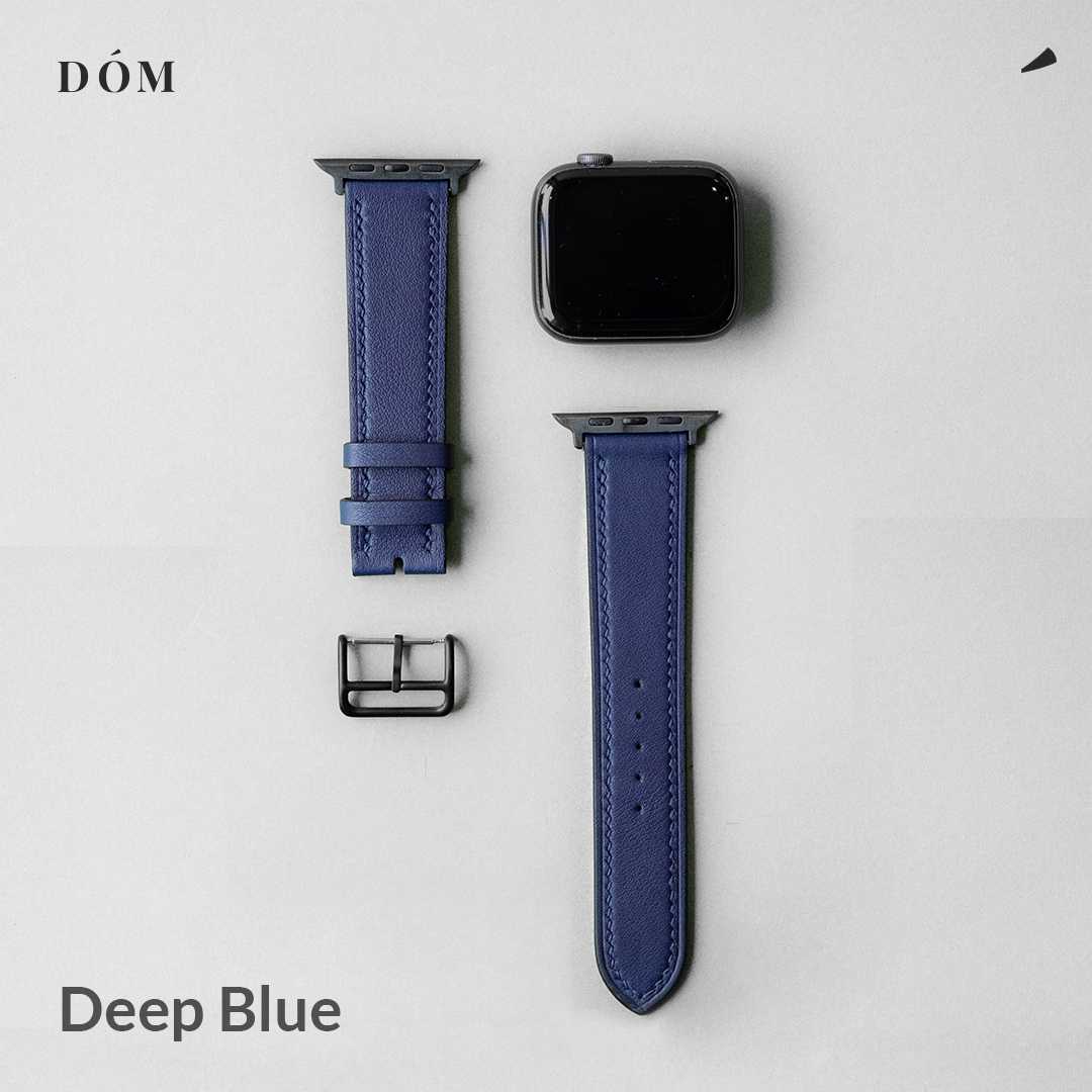 DÓM Apple Watch - TYPE 01 Italian Fine Grain Deep Blue