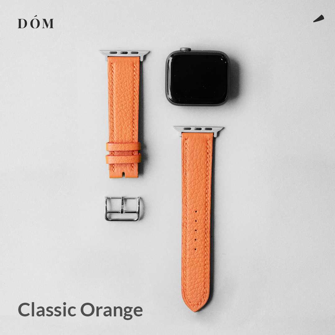 DÓM Apple Watch - TYPE 02 German Deep Grain Classic Orange