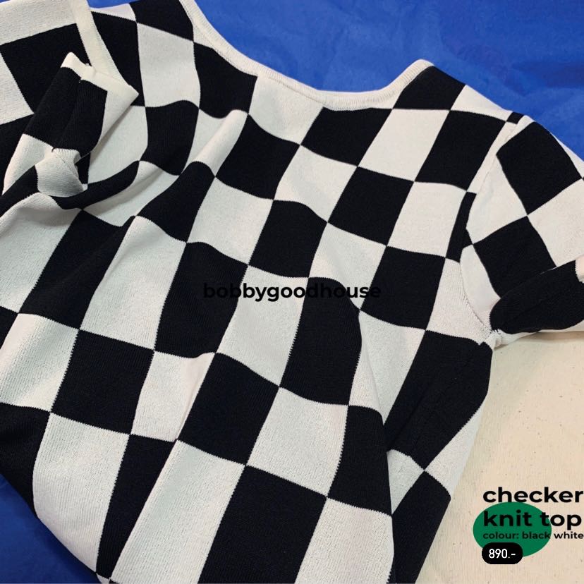 (PRE ORDER) CHECKER KNIT TOP