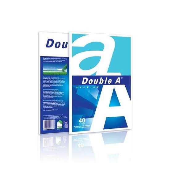 กระดาษถ่ายเอกสาร ขนาด A4 Double A  หนา 80 แกรม 40แผ่น/แพ็คบรรจุ