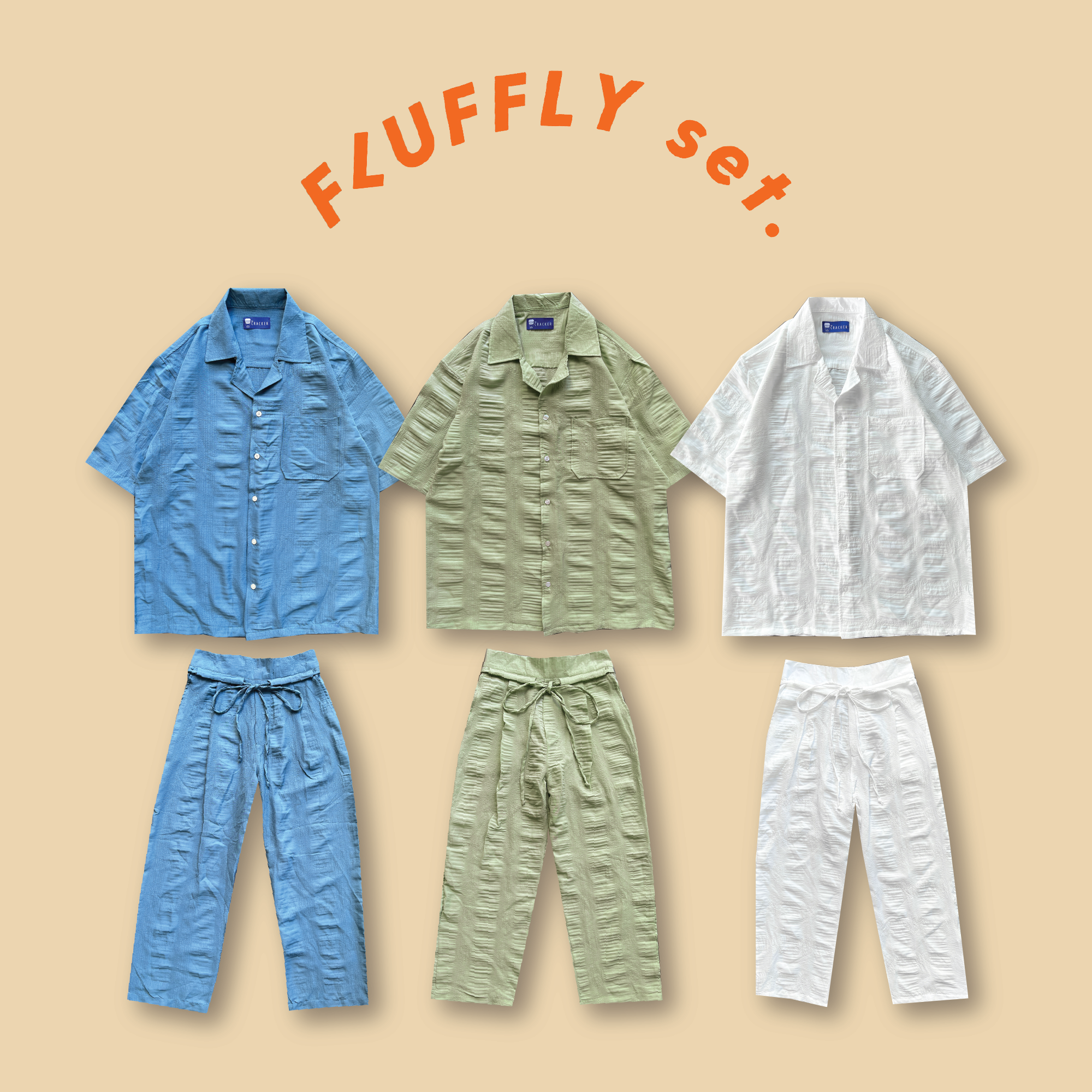 Fluffy set (Long) : ชุดเซ้ต ผ้ามีดีเทล ผ้าไม่ต้องรีด
