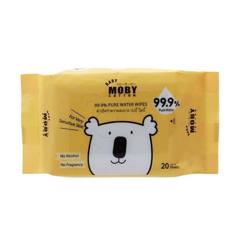 ผ้าเช็ดทำความสะอาดสูตรน้ำบริสุทธิ์ 99.9% 20 แผ่น