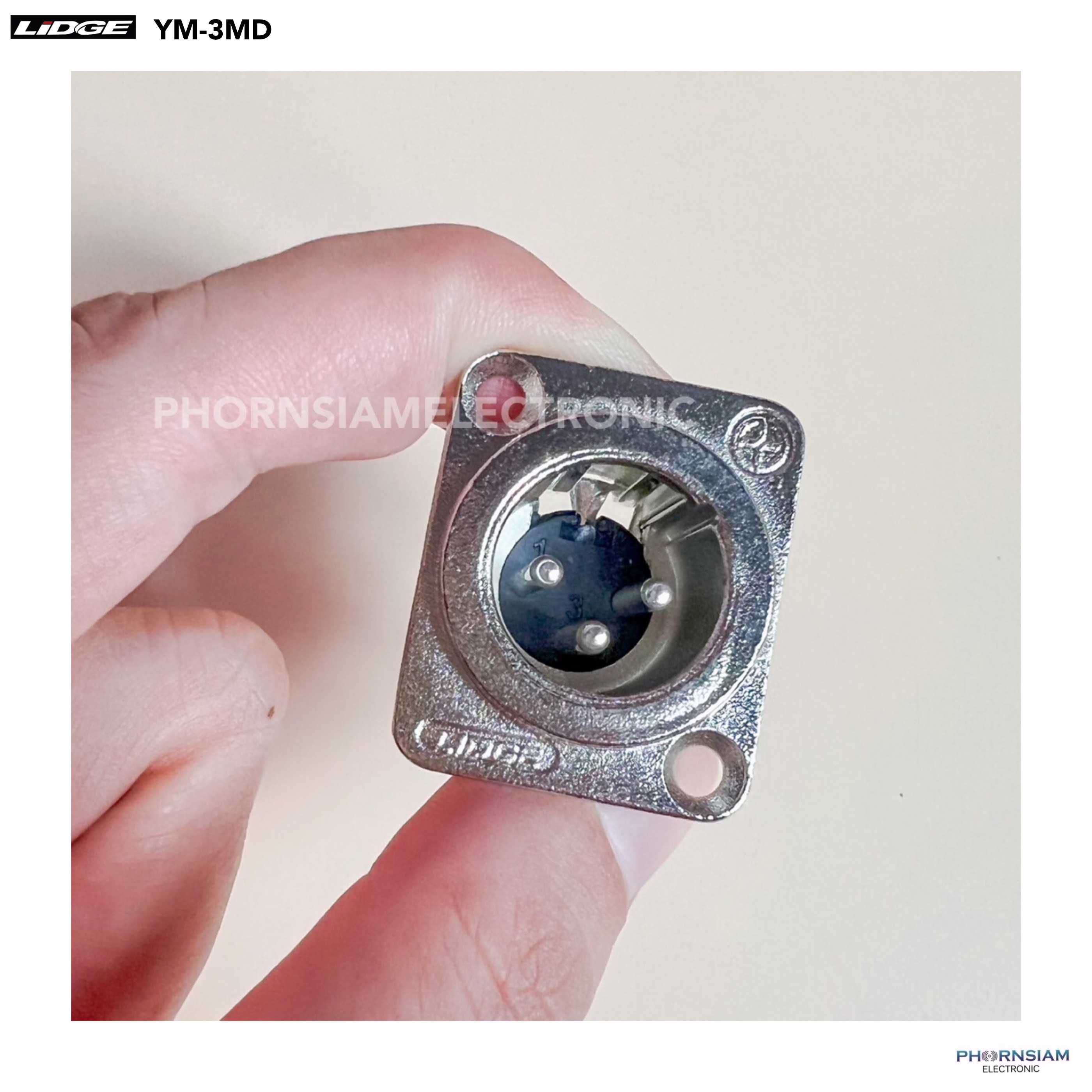 LIDGE YM-3MD ปลั๊กติดแท่น ตัวผู้ 3 ขา 3-Pin Plug