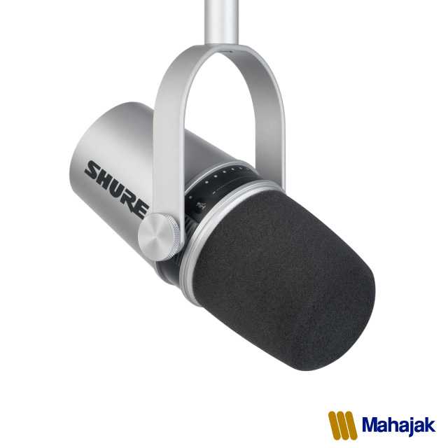 ไมค์ SHURE MV7 สีเงิน   #MAHAJAK #JBL #SHURE
