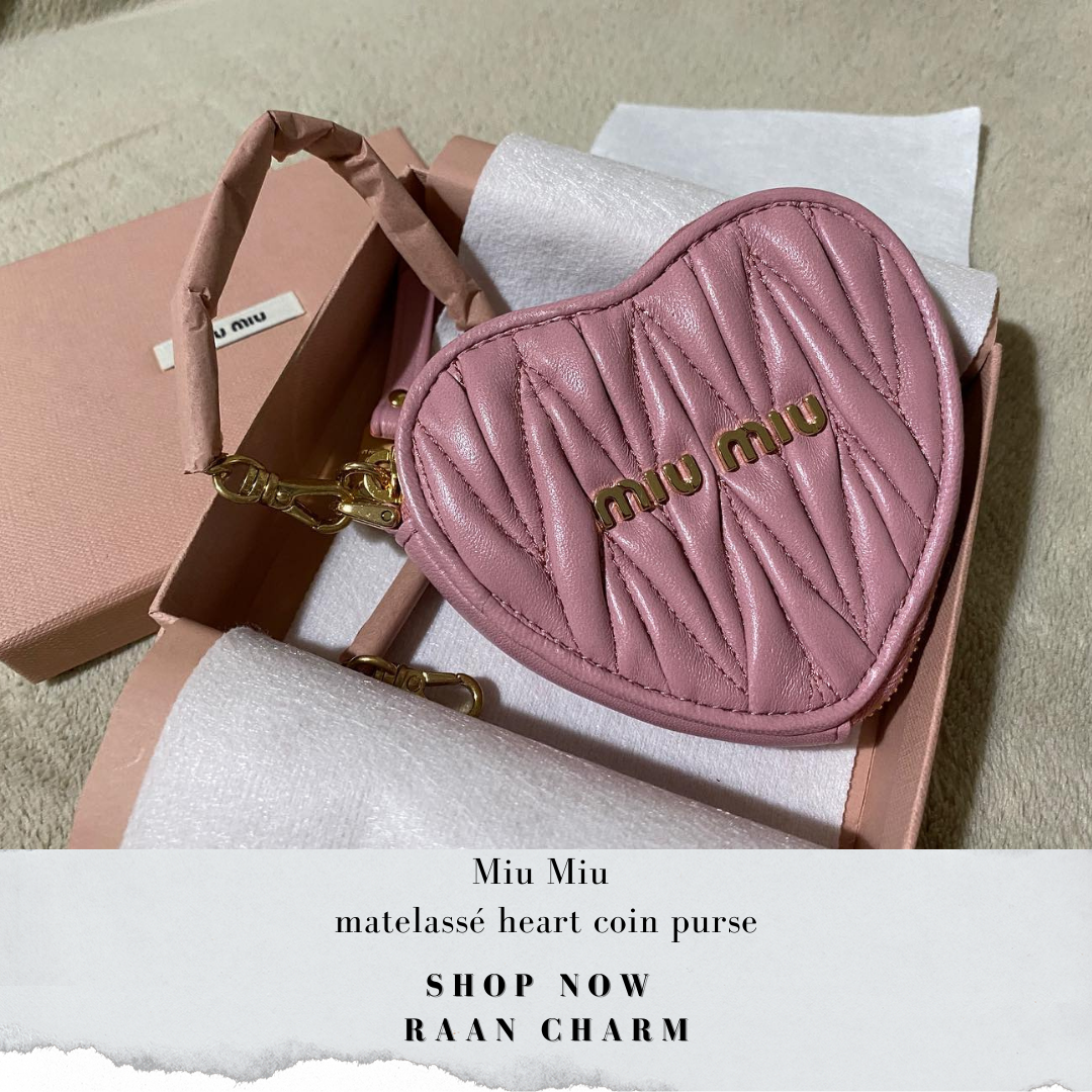 Miu Miu matelasse heart coin purse LINE SHOPPING
