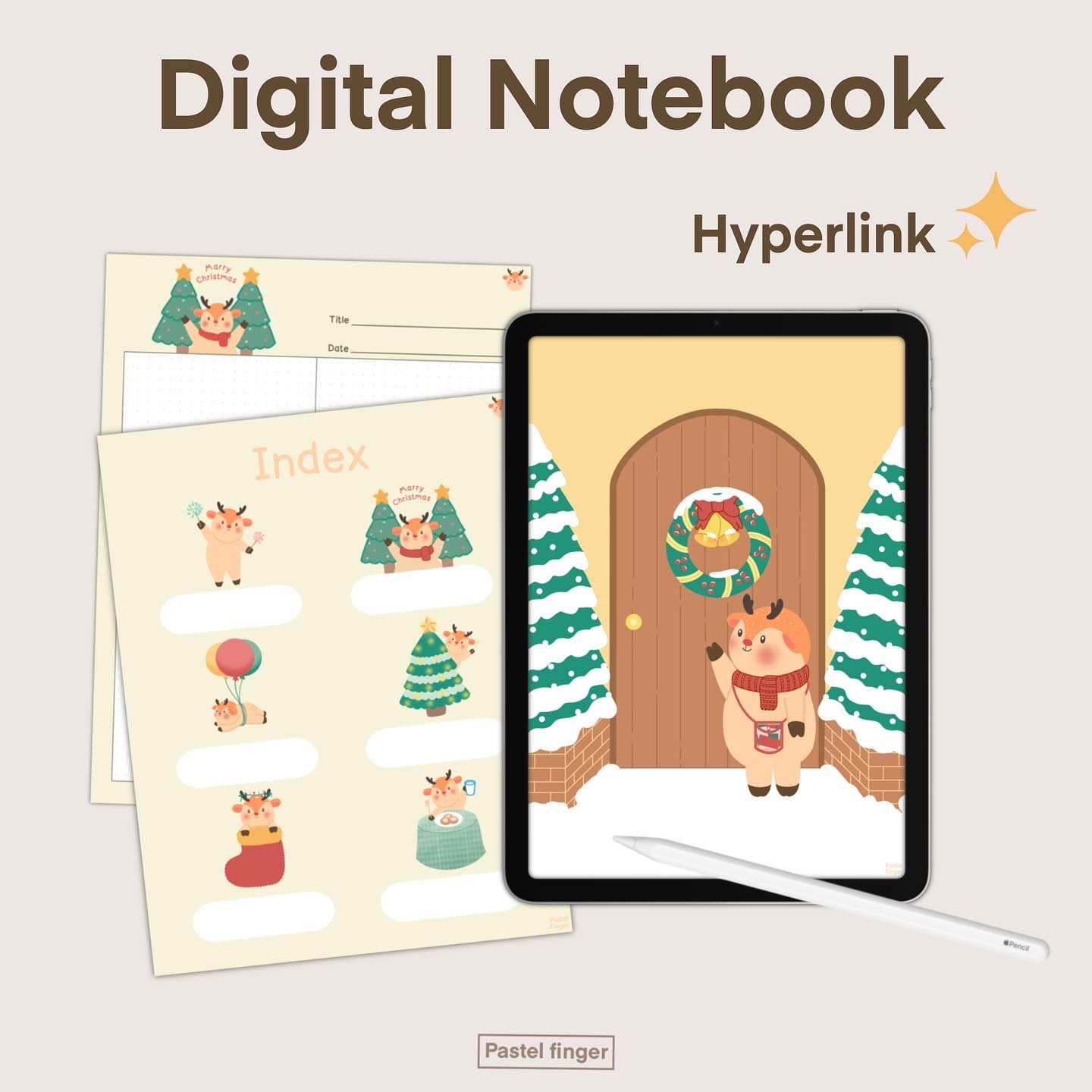 Digital Notebook Christmas template 
