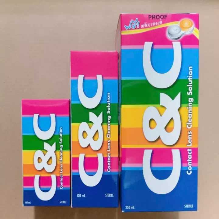น้ำยาล้างคอนแทคเลนส์ 🎊ยี่ห้อ C&C 🎊ขนาด 60 ml - 250 ml.