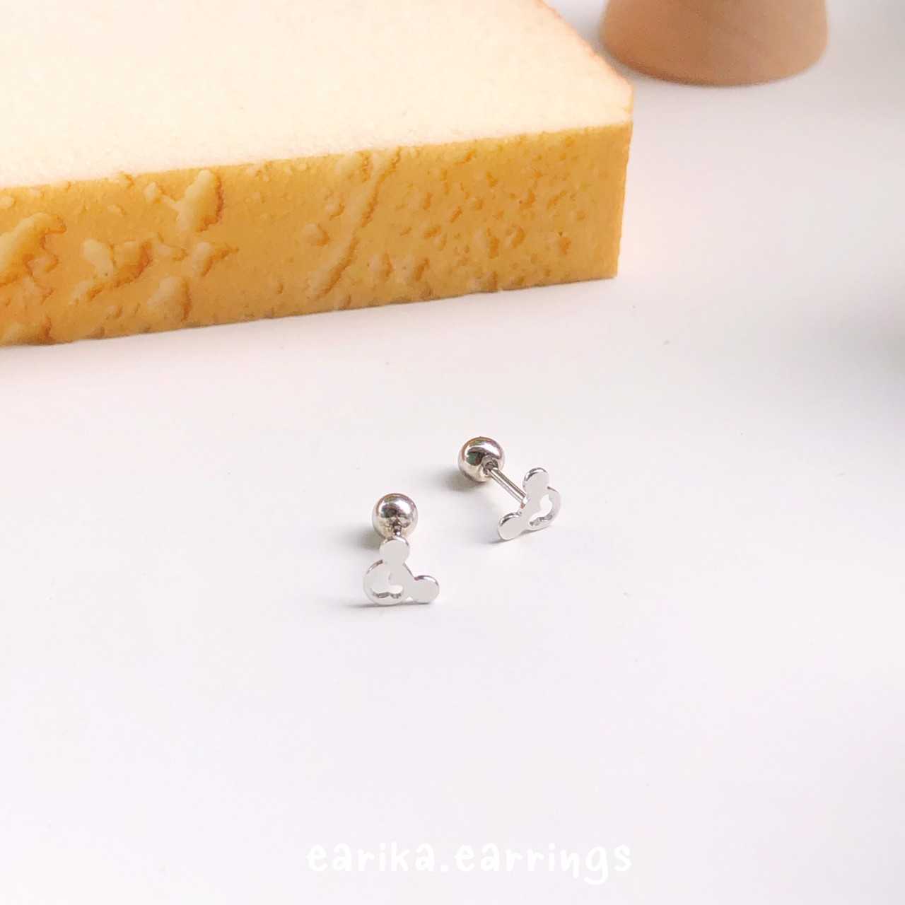 earika.earrings - mickey piercing จิวหูเงินแท้ลายมิกกี้ (ราคาต่อชิ้น) เหมาะสำหรับคนแพ้ง่าย