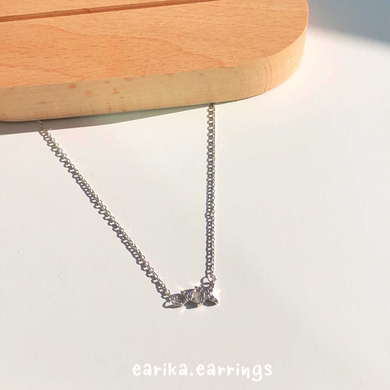 earika.earrings - sparkling necklace สร้อยคอจี้ประกายดาวเงินแท้ S92.5 ปรับขนาดได้