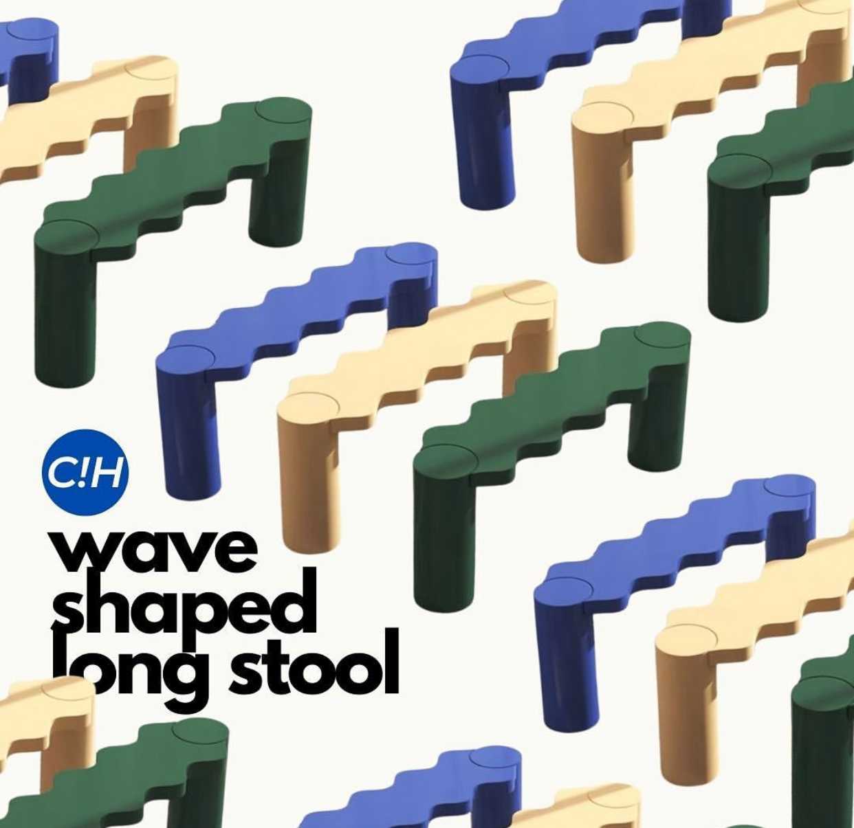 WAVE SHAPED LONG STOOL