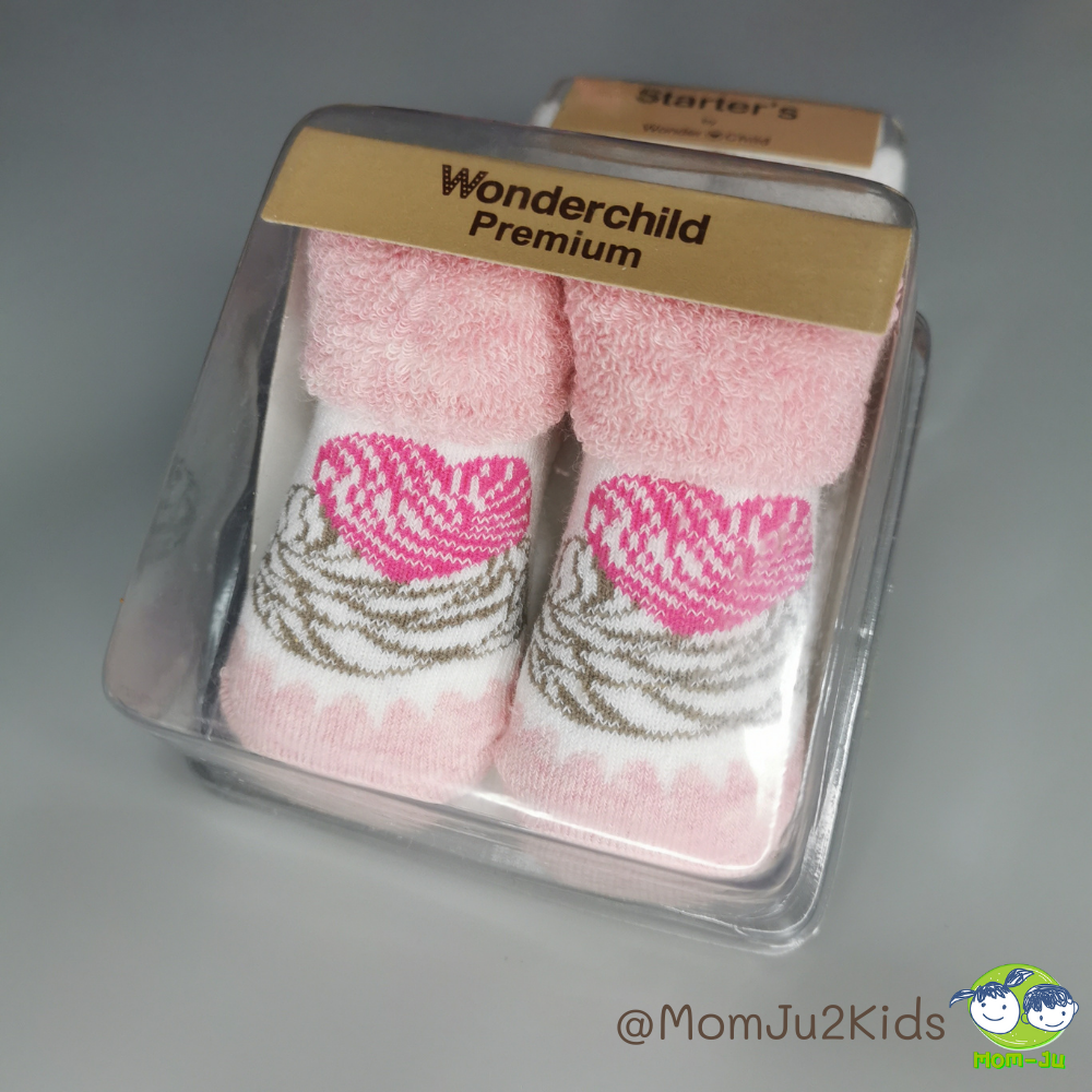 ถุงเท้า Premium-ชมพูหัวใจ Size 6-12M