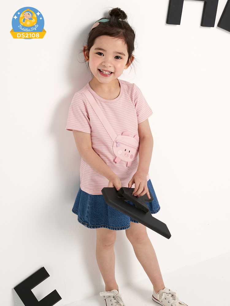 (DS2108) เสื้อแขนสั้น  (สีชมพู)