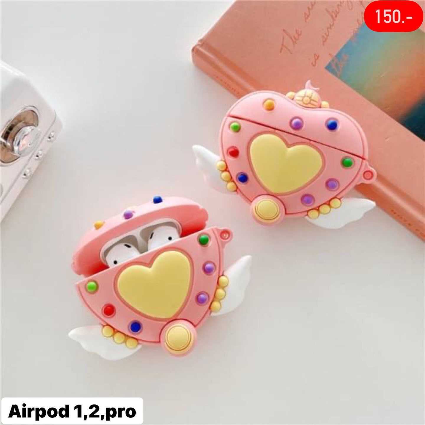 เคสแอร์พอด ตลับหัวใจชมพู