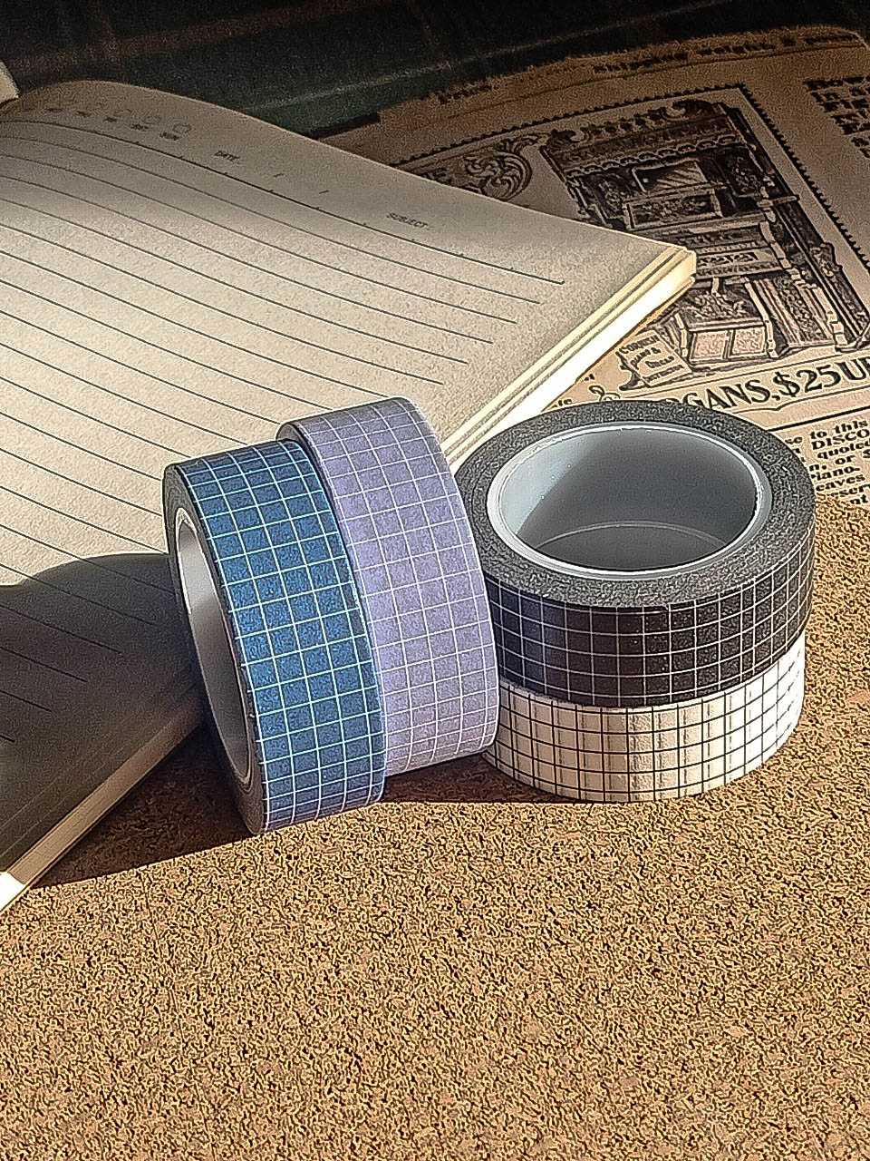 Masking Tape เทปตกแต่ง — ลายตาราง 4 สี