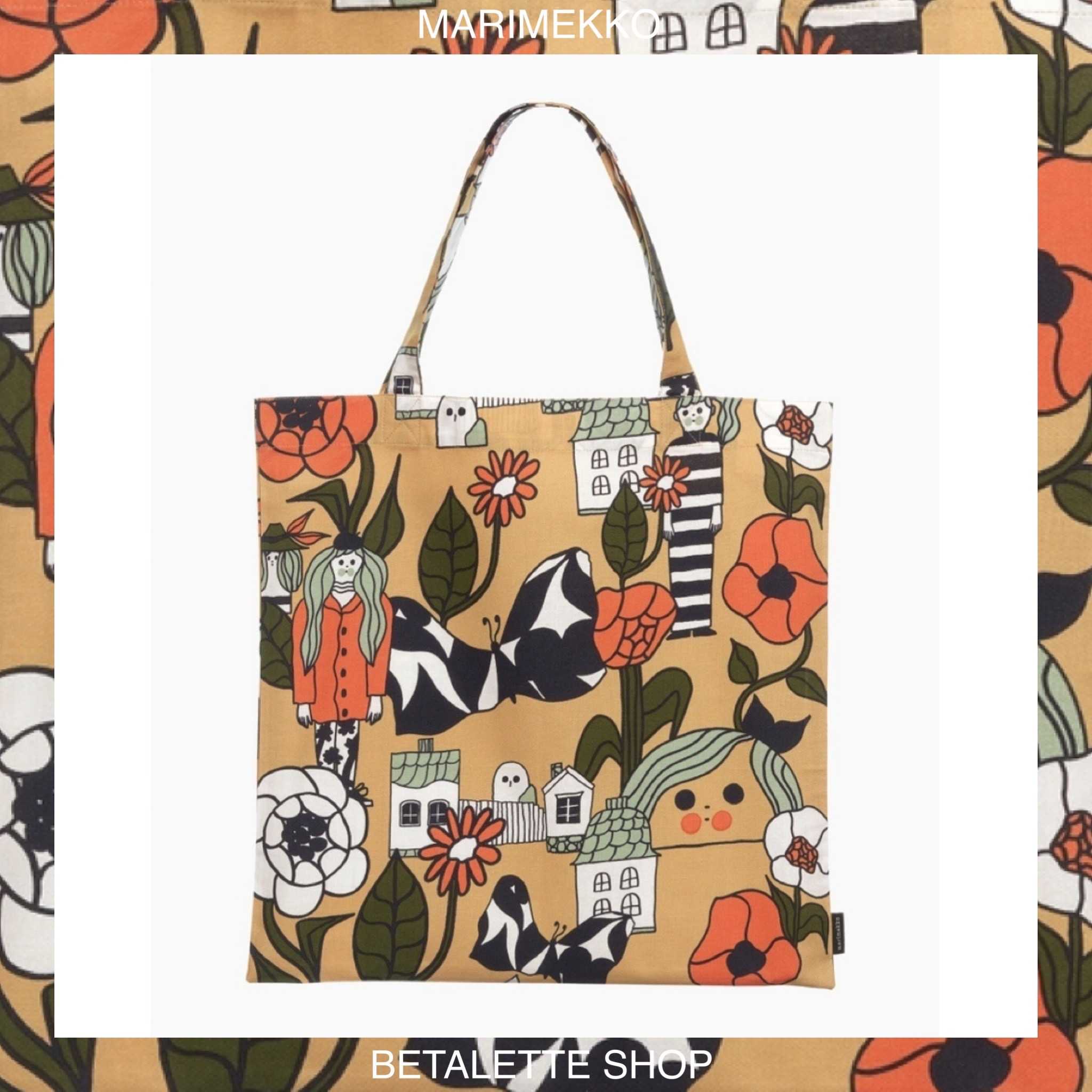 พร้อมส่ง !! 🧱 Marimekko Tote Bag ลาย Marikylä 🧱