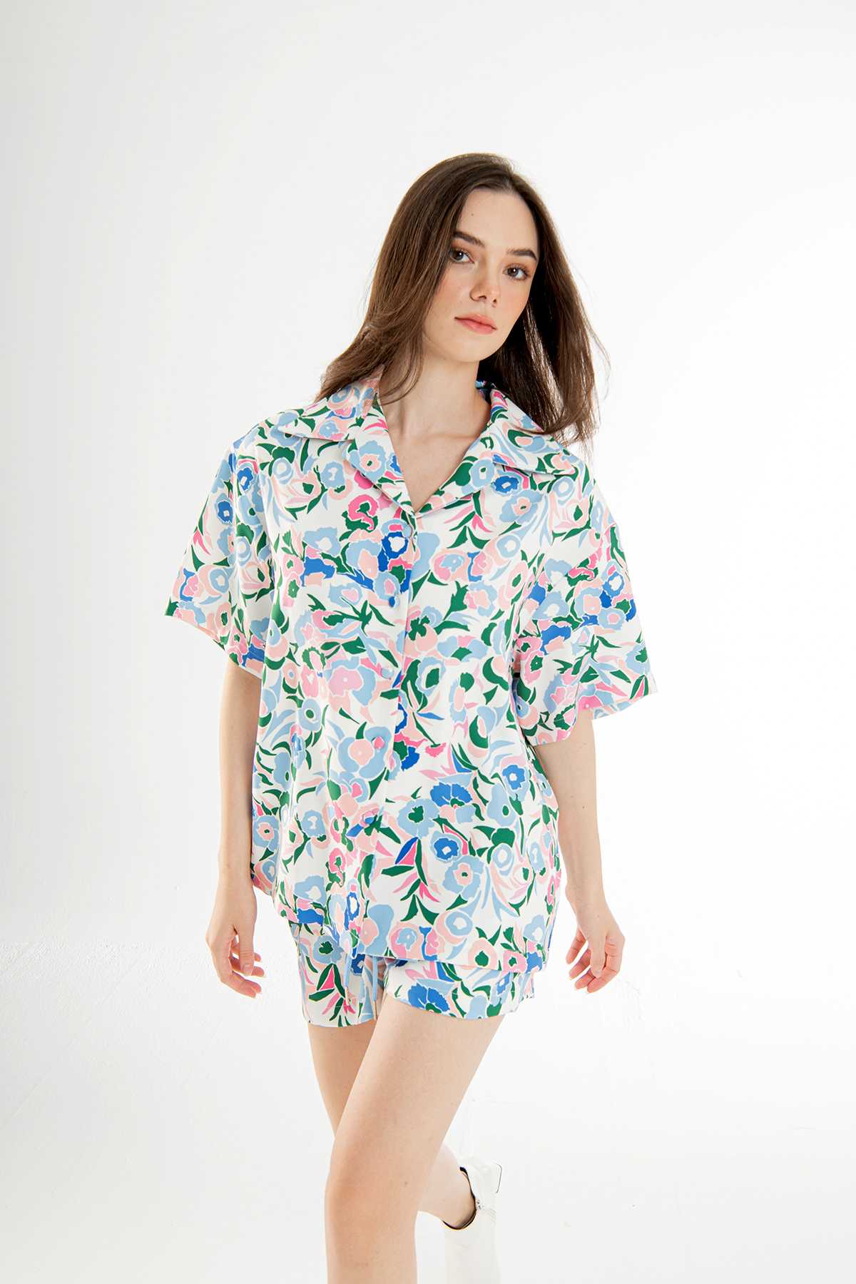 JEMMA PRINT OVERSIZED SHIRT'