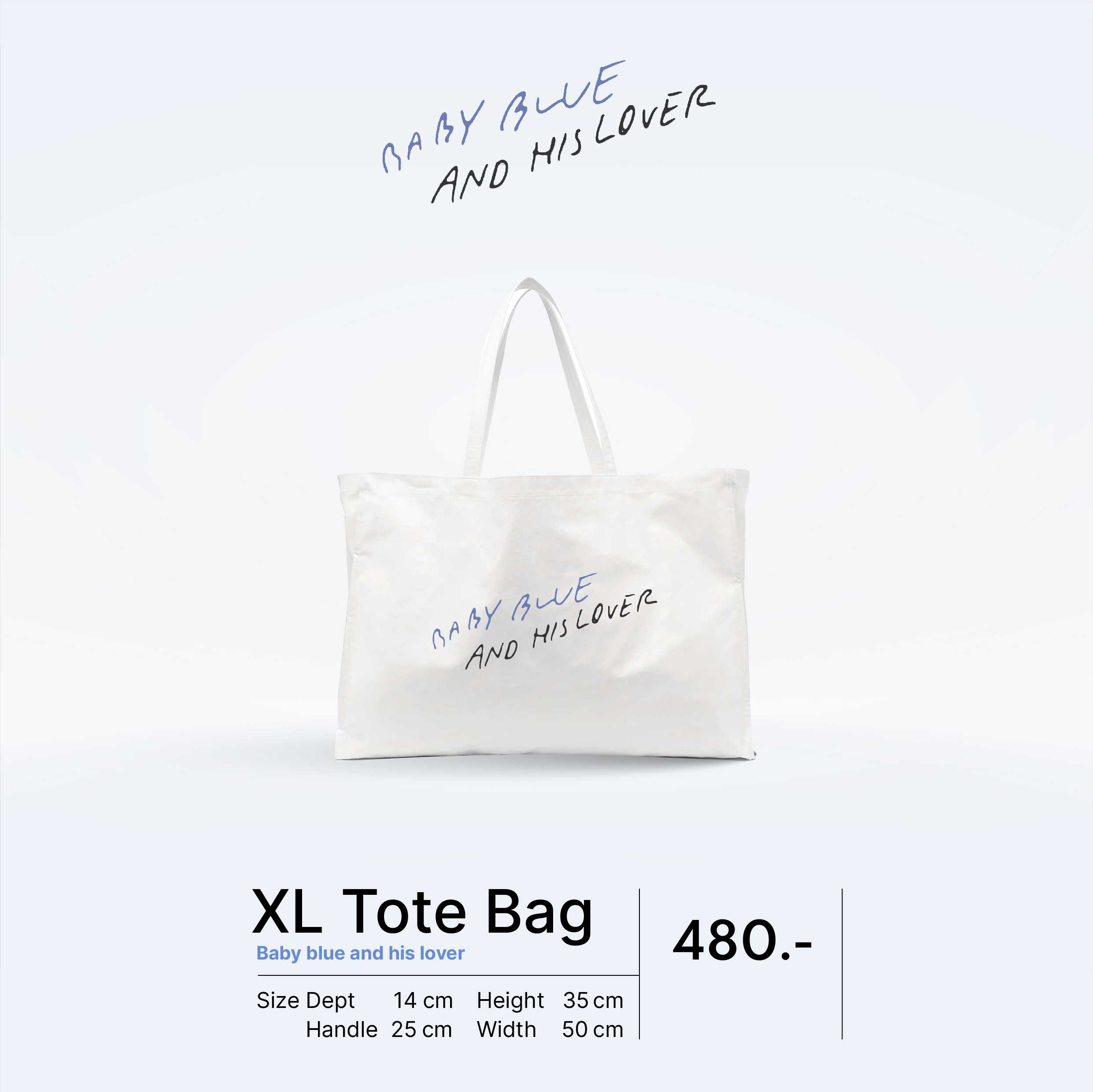 Baby Blue and His Lover Screen XL Tote Bag (สกรีน)