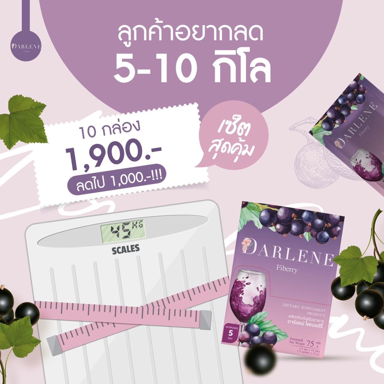 Darlene fiberry เซตสุดคุ้ม🔥10 กล่องเพียง 1,900 บาท