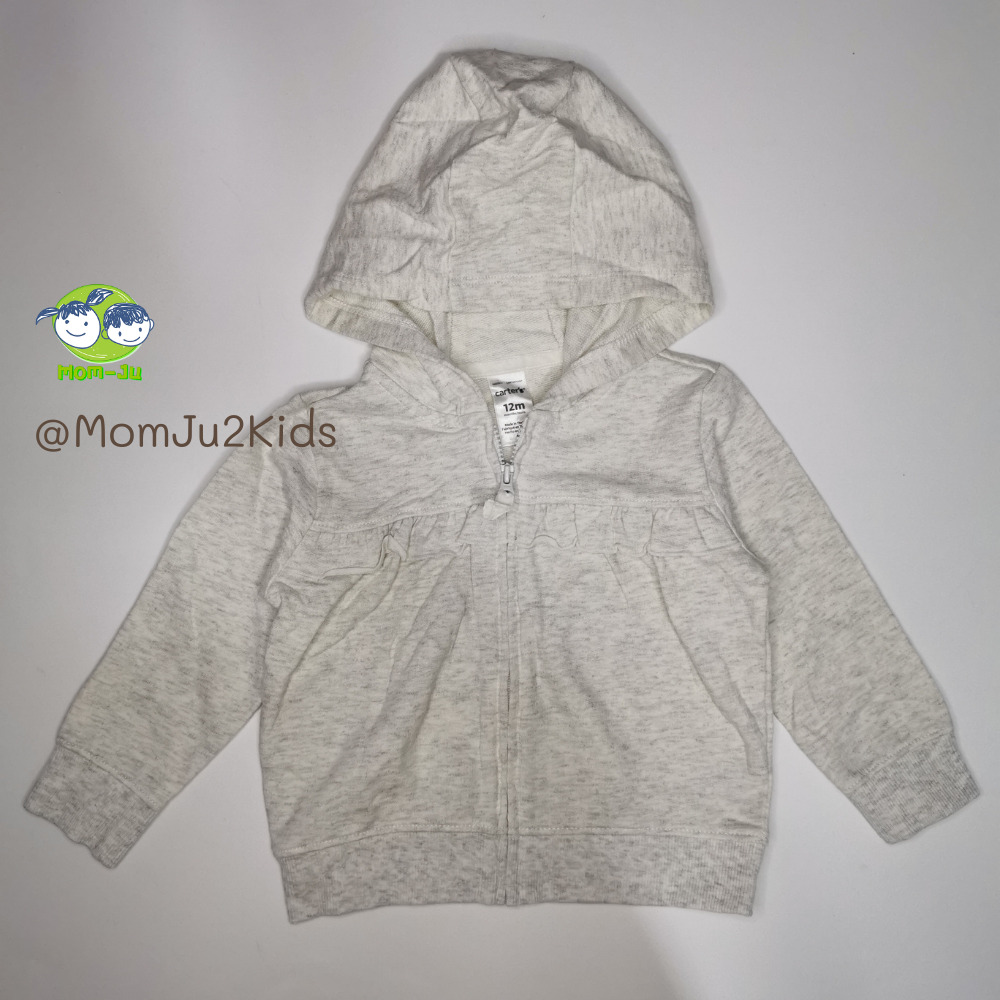 เสื้อแขนยาว/เสื้อกันหนาวมีฮู้ด Carter's -เทาระบาย Size 6M