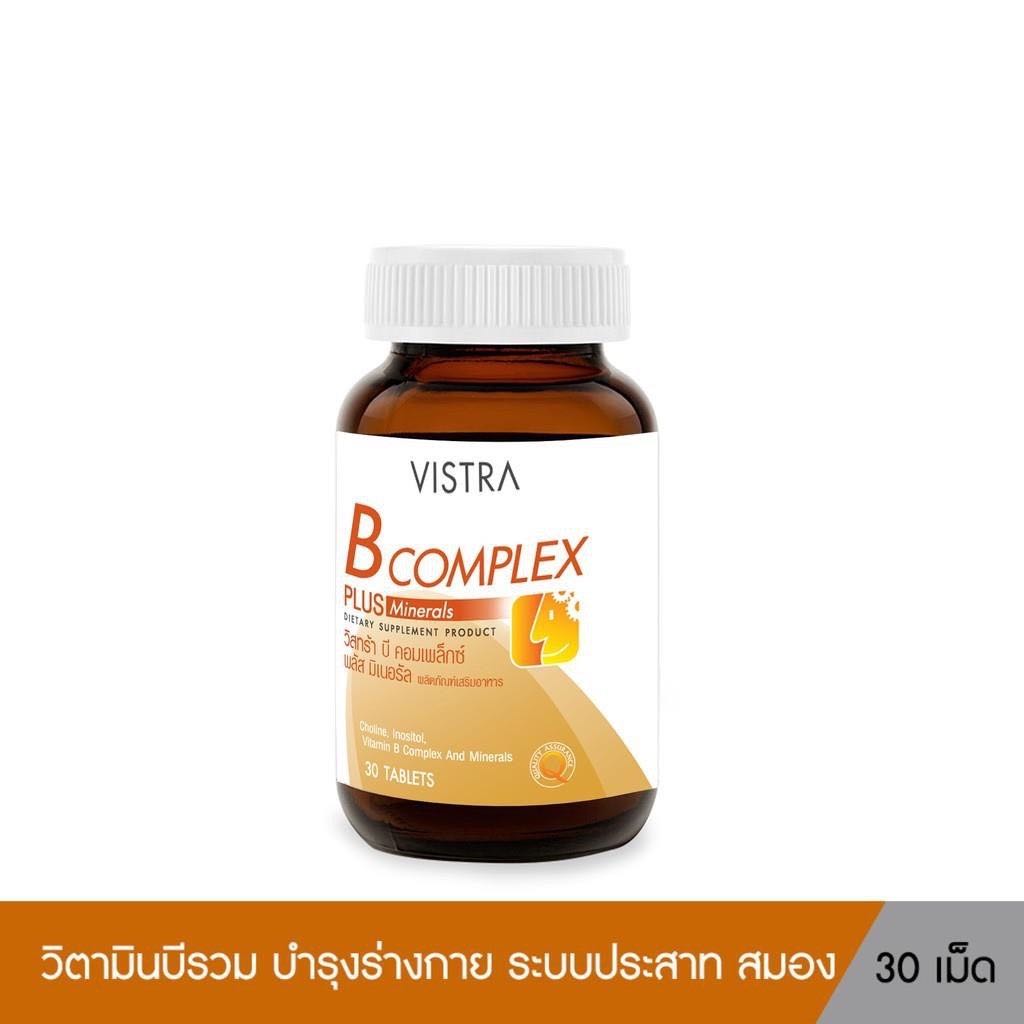 vistra B-Complex Plus Minerals 30 Tablets วิตามิน บี คอมเพล็กซ์ 