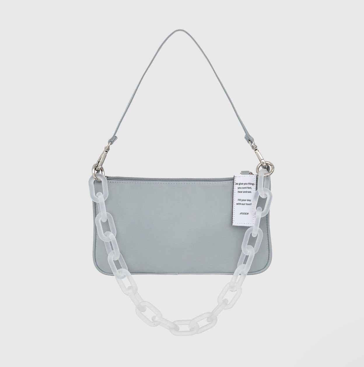 (พร้อมส่ง) Nieeh — envelope bag light grey
