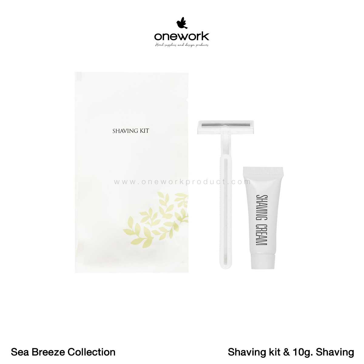(100 pcs.) วันเวิร์ค ชุดโกนหนวด+ครีม 10g. ซีบรีซ Onework Shaving kit &Shaving Cream 10g. Sea Breeze
