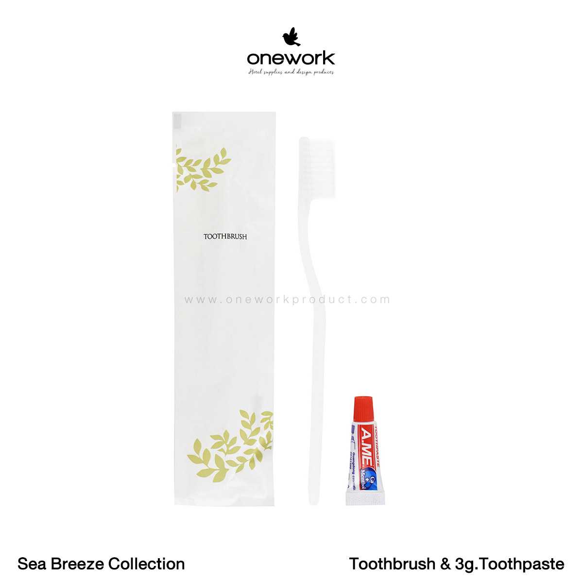 (100pcs.) วันเวิร์ค แปรงสีฟัน+ยา 3g. ซีบรีซ คอลเลคชั่น Onework Toothbrush& 3g. Sea Breeze Collection