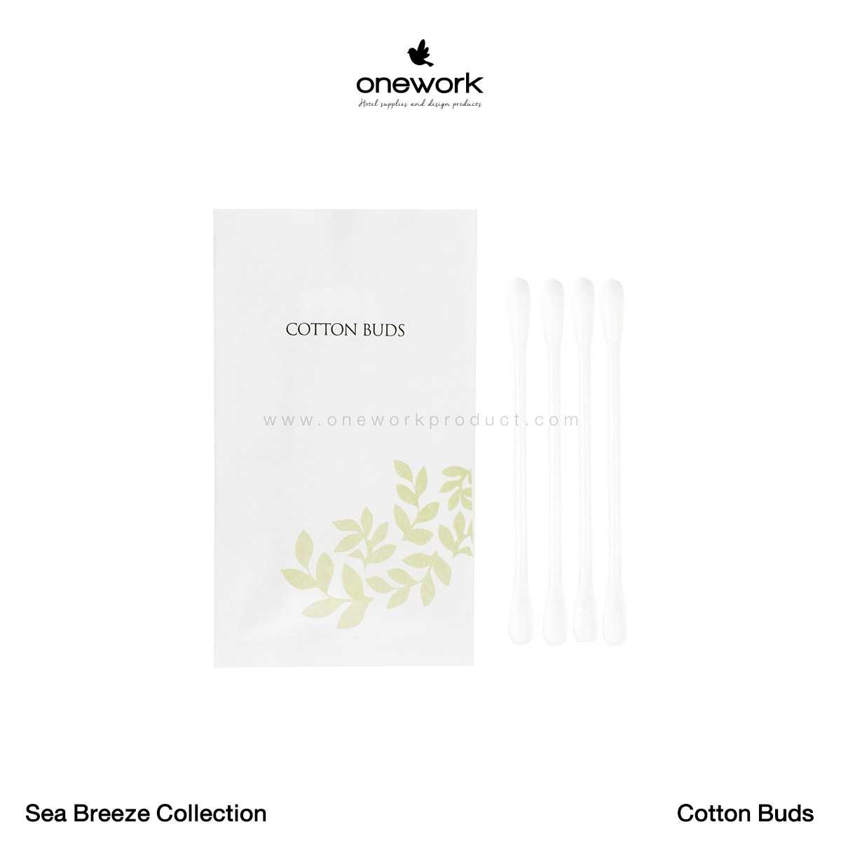 (100pcs.) วันเวิร์ค คอตตอนบัต /ก้านสำลี ซี บรีซ คอลเลคชั่น Onework Cotton Buds Sea Breeze Collection