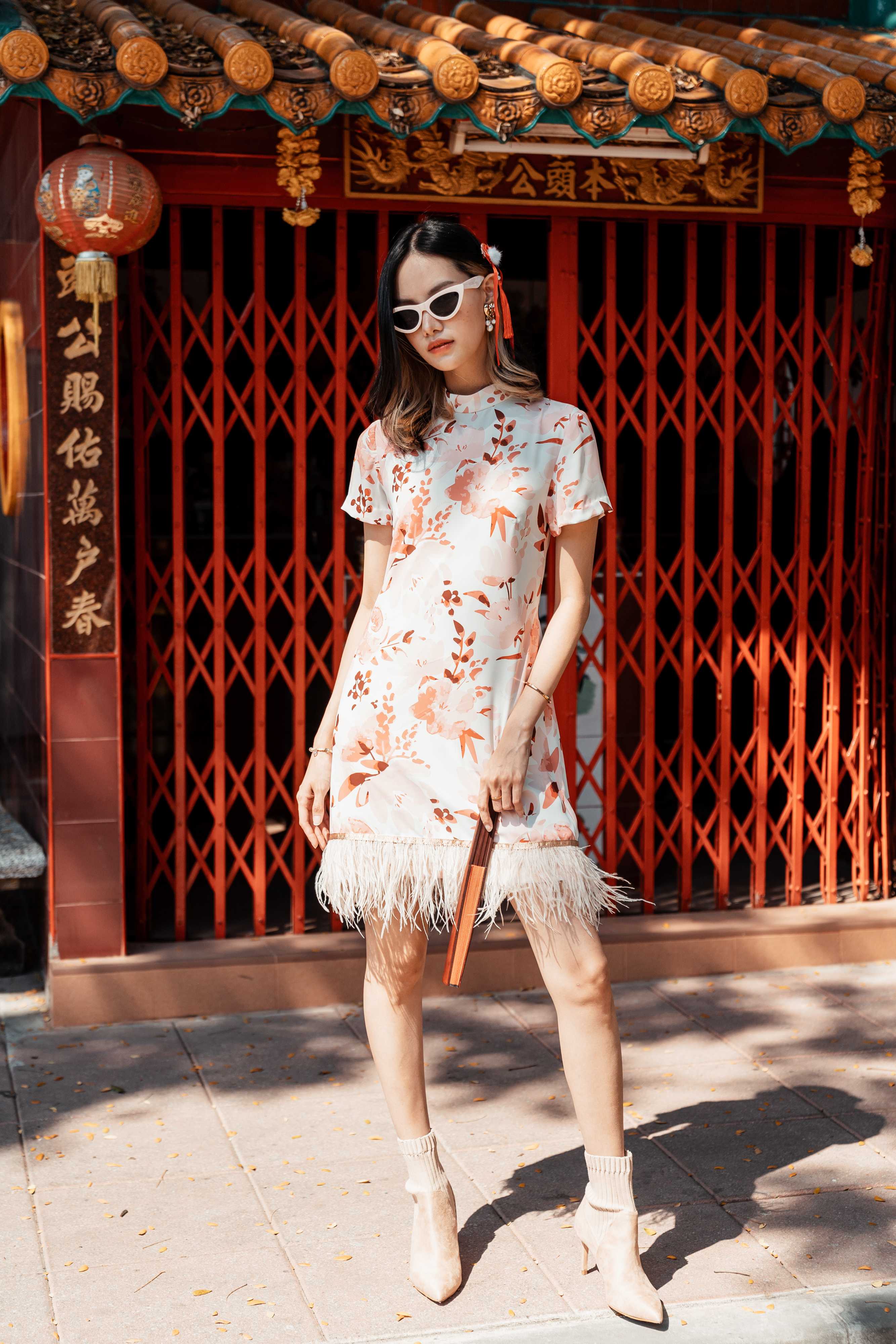 Rose Fur Dress (พร้อมส่ง) - PINPLOY CLOSET 🌺