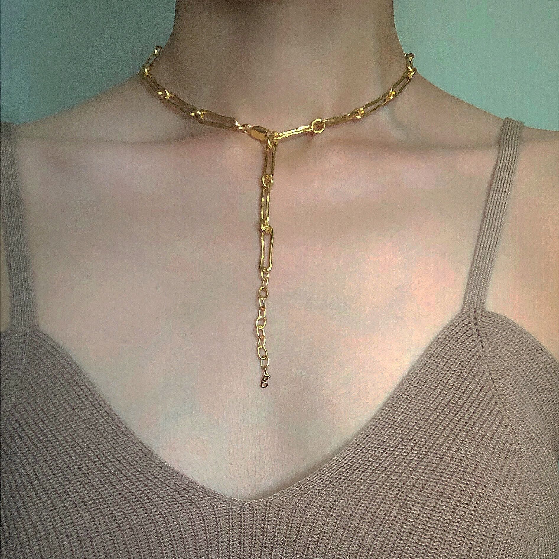 grumpy, doodle necklace gold