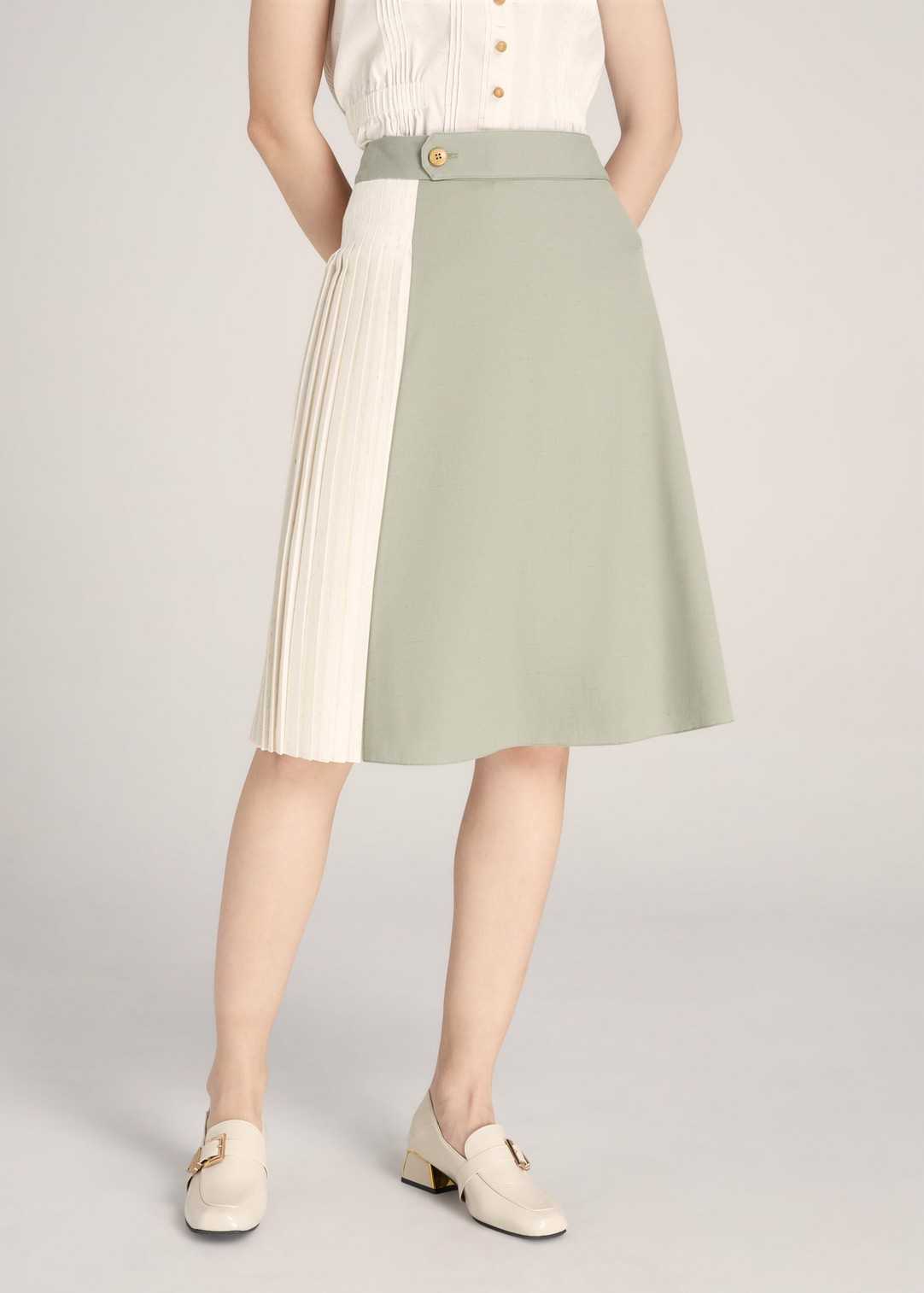 Rayon Side Pleat Skirt