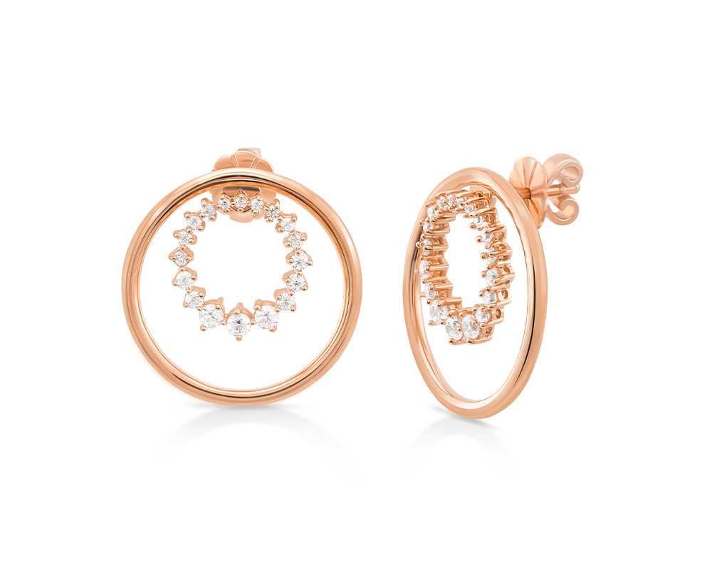 ต่างหูเงินแท้รุ่น Jemie ดีไซน์ 2 in 1 ประดับพลอย Zirconia